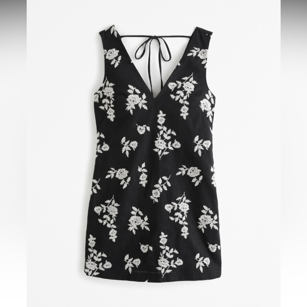 A&F Embroidered Linen-Blend Mini Dress